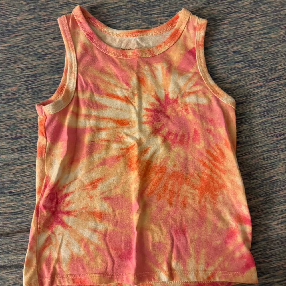 Cat & Jack Pink and Orange Tie-Dye Tank Top